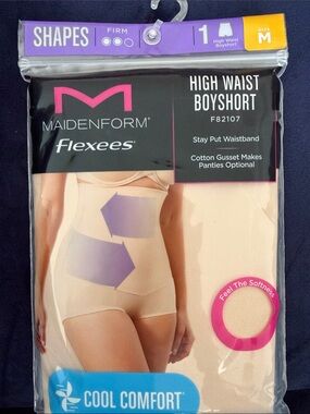 Maidenform Flexees High Waist Boyshort - Beige